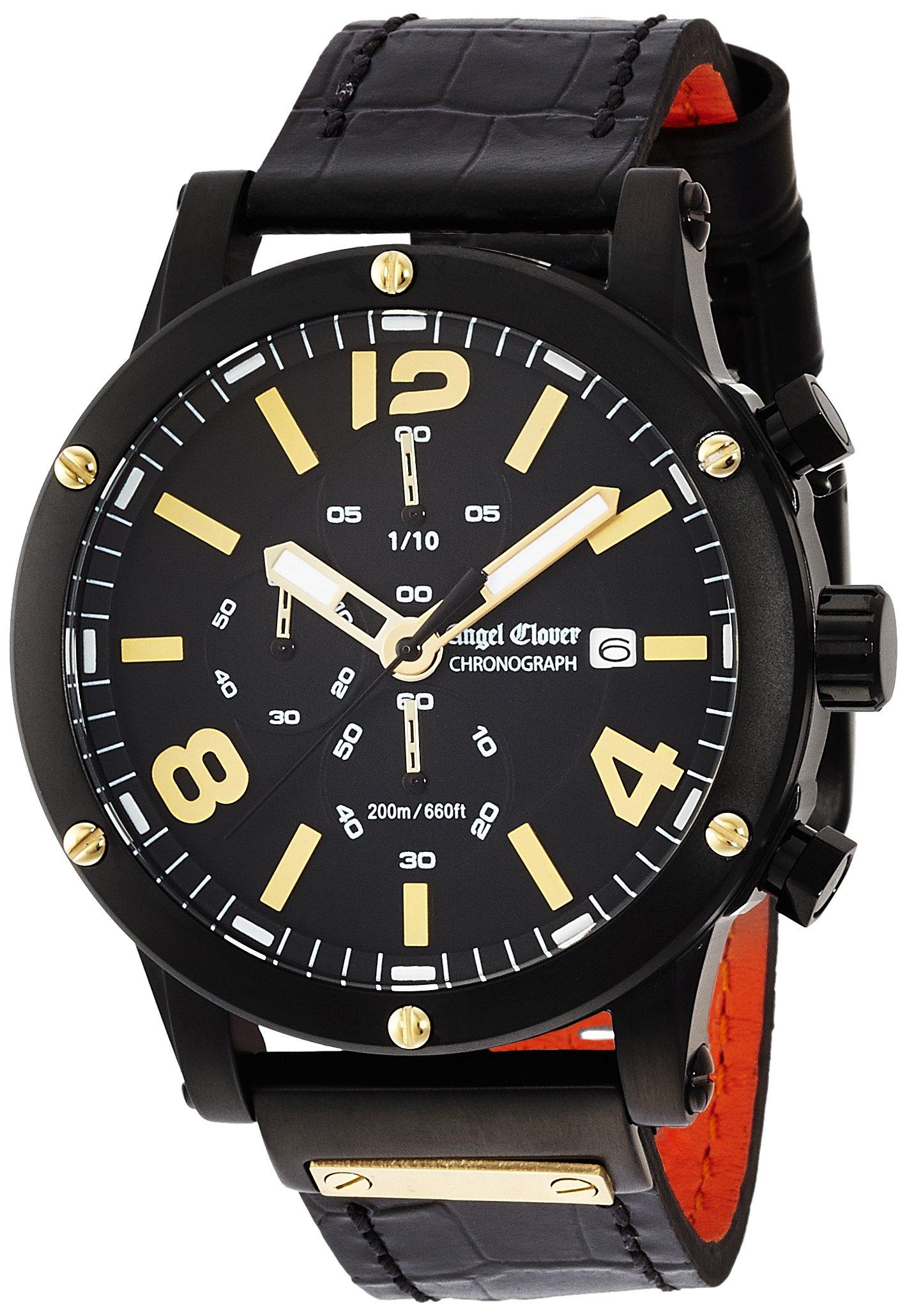 

[Angel Clover] Wristwatch Angel Clover Exventure Black Dial Stainless Steel Quartz 46MM Official Warranty EVC46BBK-BK Men s