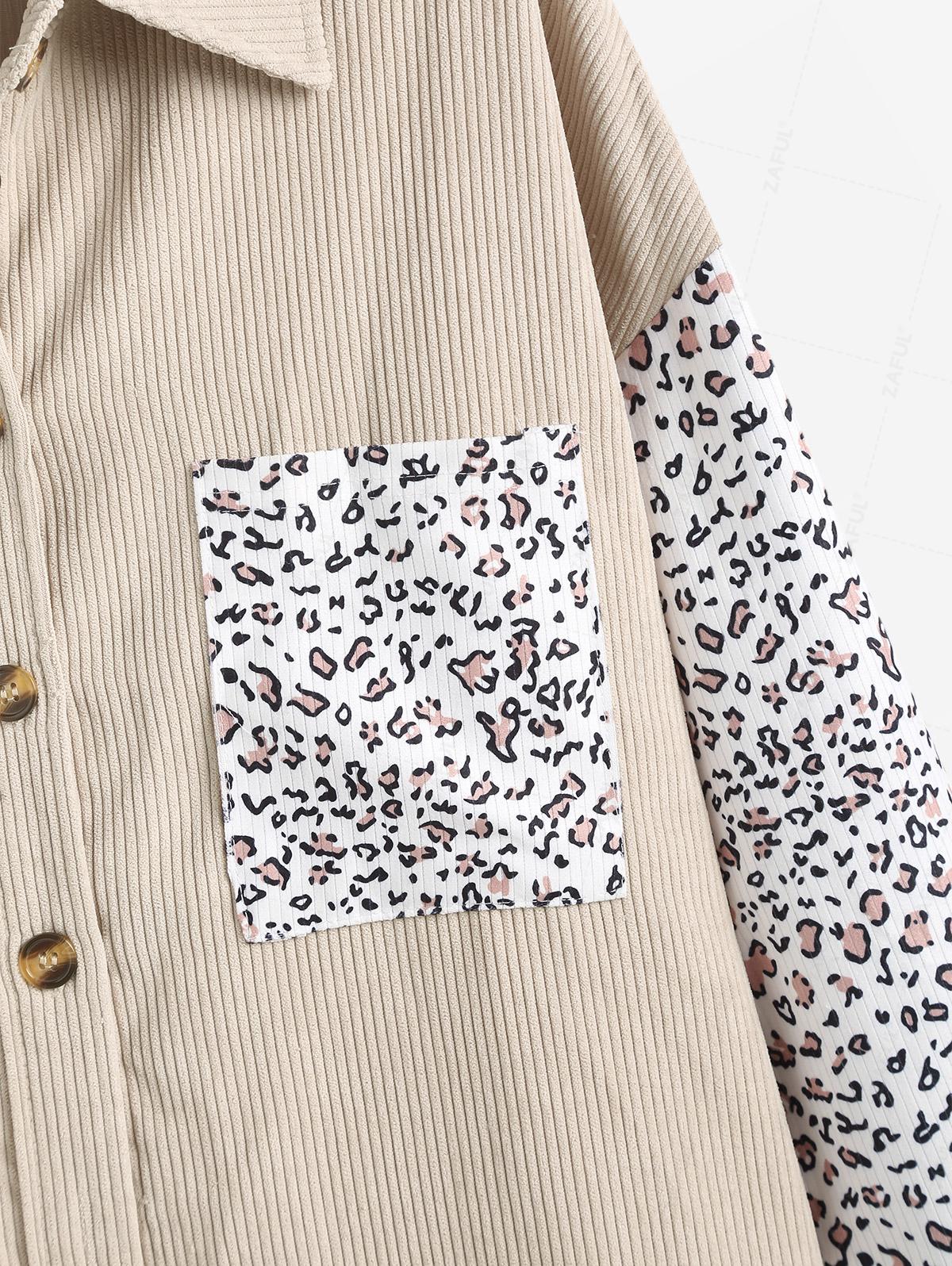 ZAFUL Женская повседневная куртка с высокой посадкой и леопардовым принтом — фото 3