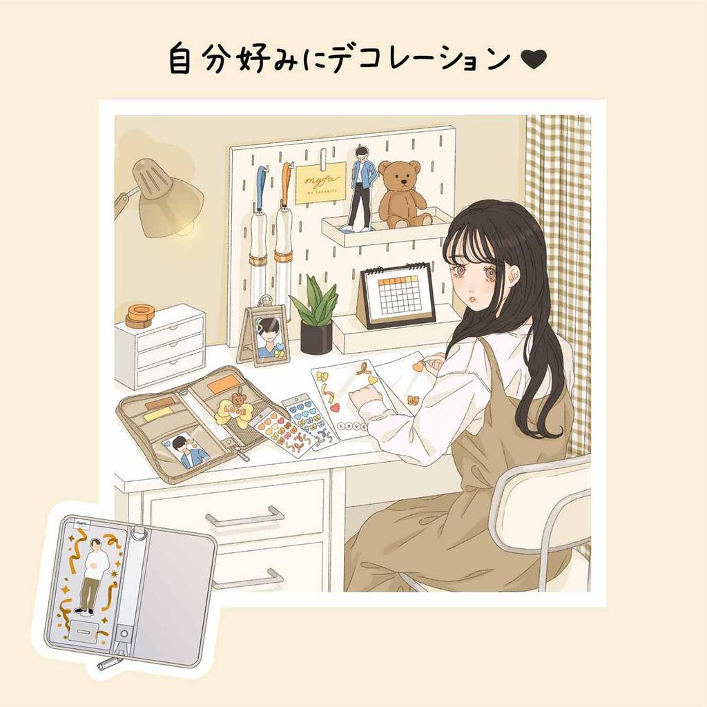 Lihitlove Myfa Trading Card Axta Oshikatsu Decoration Pouch Charcoal Black A3302-24