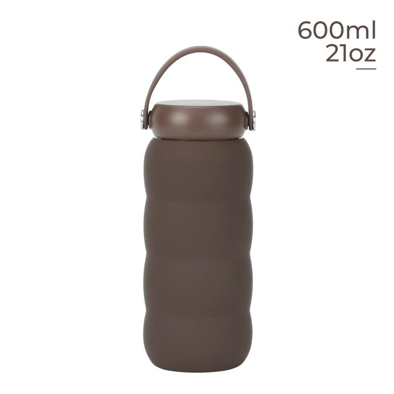 600ml Stainless Steel Vacuum Insulated Water Bottle With Wide Mouth Carry Strap Outdoor Sports Travel Office