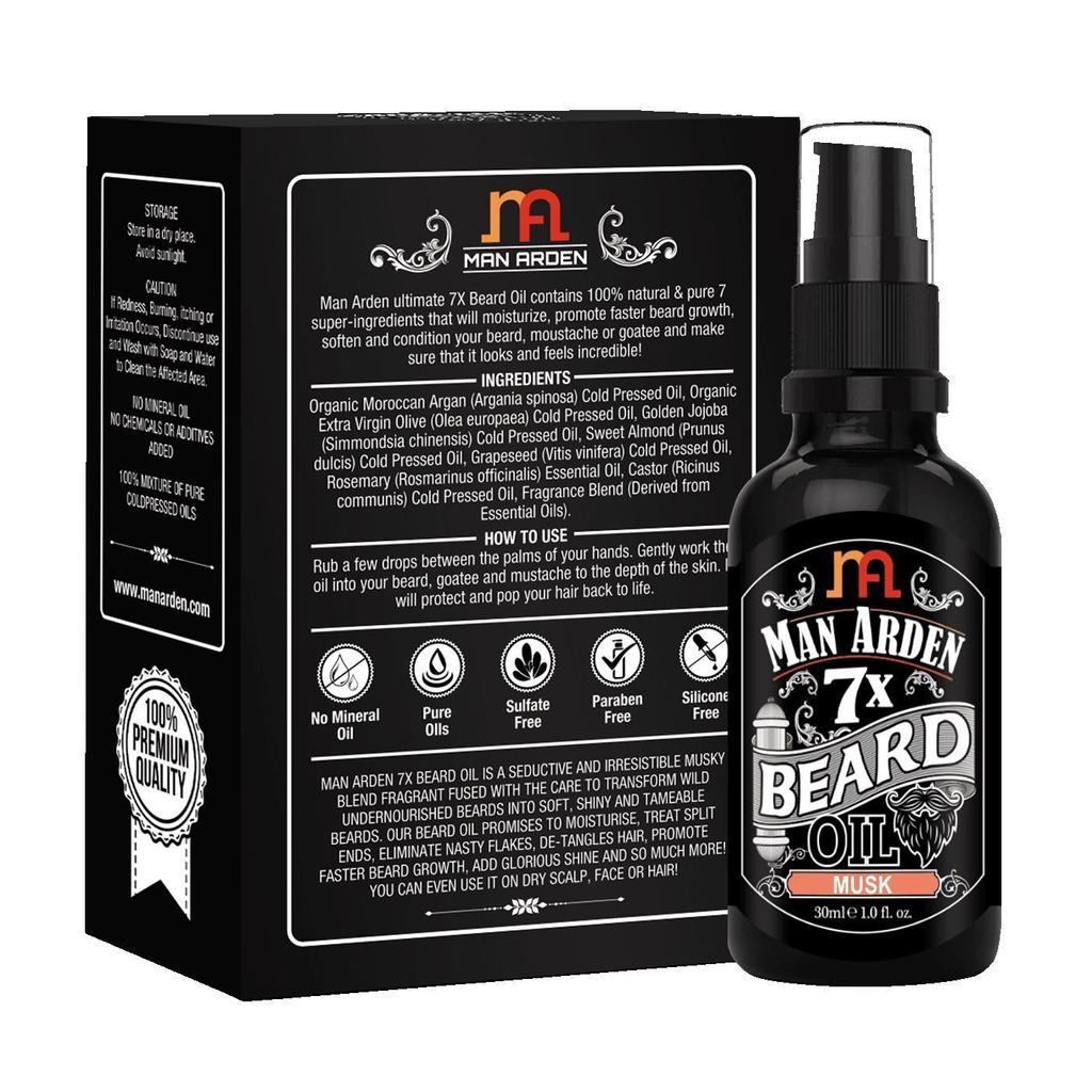 Moschus Bartöl (30 ml), 7X Bartöl Moschus, Man Arden