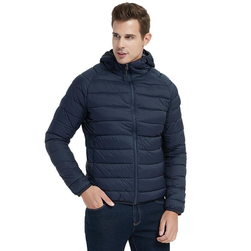 Cotton-padded Jacket Men's Winter Cotton-padded Jacket Stand-up Collar Hooded Padded Jacket Men's Lightweight Warm Jacket
