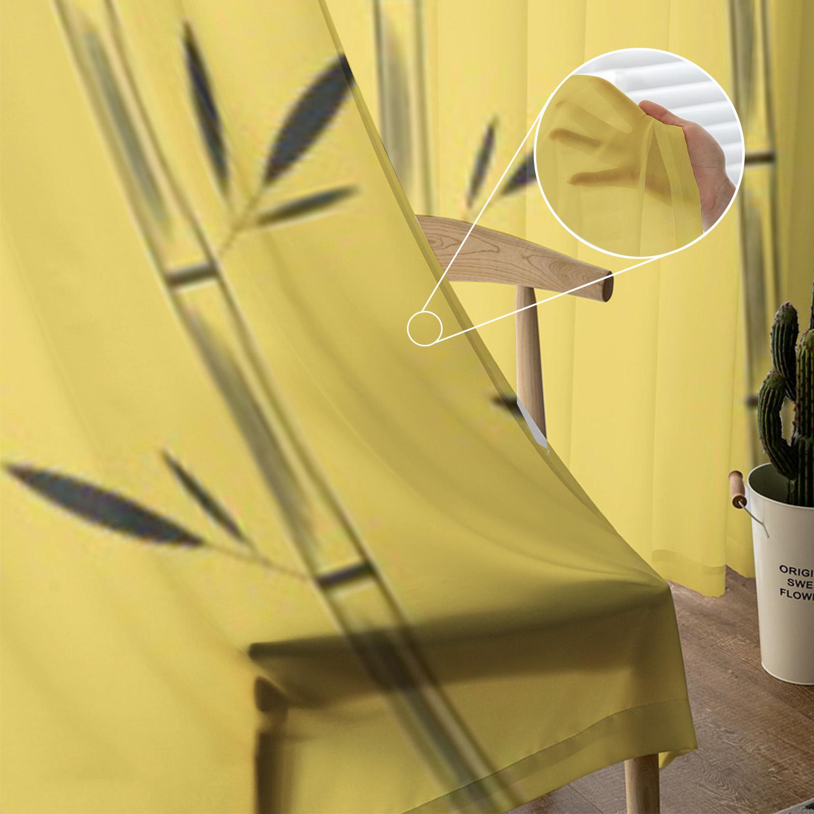 Листья бамбука Роскошные шифоновые прозрачные шторы для гостиной — фото 5