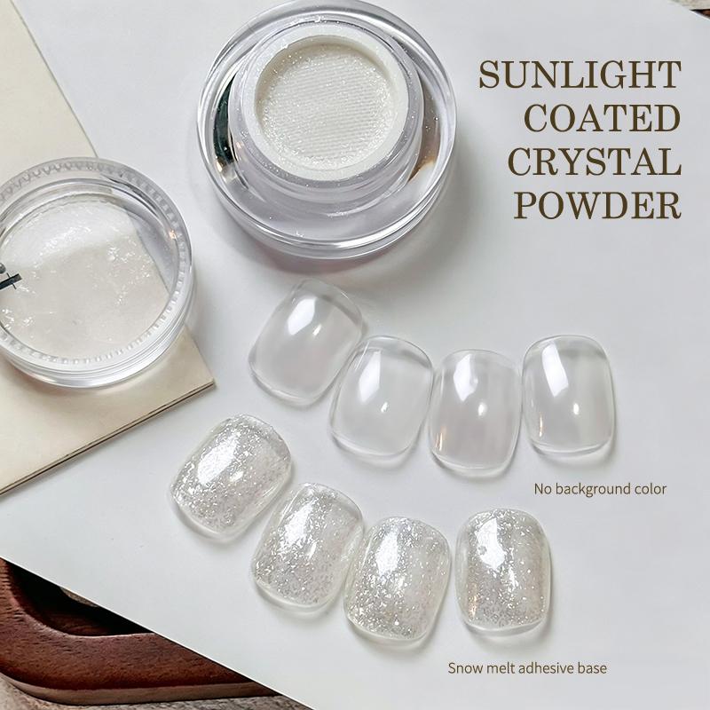 1 Jar Plating Aurora Chrome Pearl White Nail Powder High-Gloss Moonlight Mirror Fine Glitter Nail Art Dust Chrome