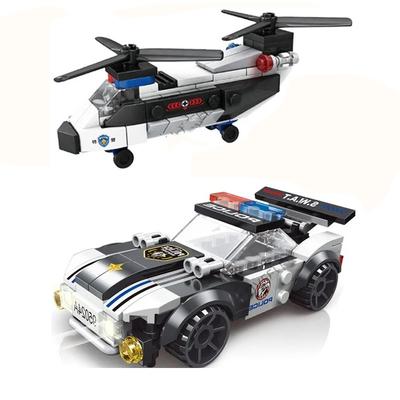 SWAT Super Police City Plane Building Blocks Dual-Rotor Helicopter Famous Car DIY MOC Classic Model Bricks for Children Kits