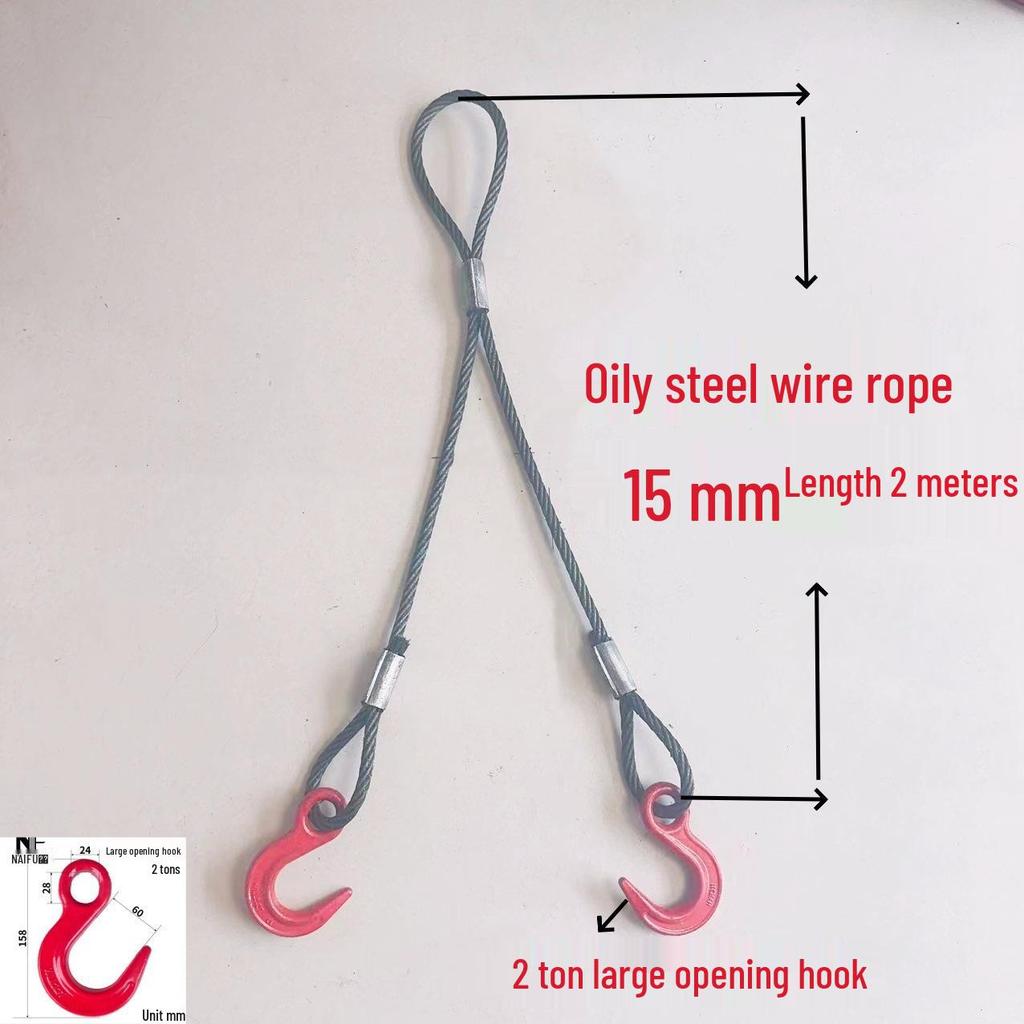Vinç Bakım Riggingi için Kancalı İki Bacaklı Preslenmiş Tel Halat Sapan