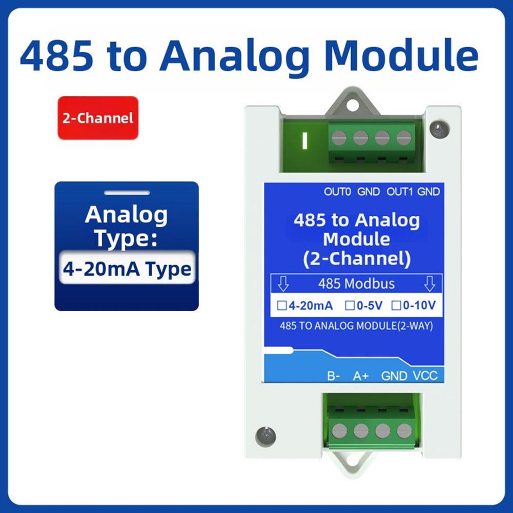 Industrial Grade RS485 To Analog Input Module with 2 or 4 Input Channels 4-20mA 0-5V 0-10V Signal Acquisition RTU Support