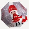 1PC Winter, Fox Automatic Open/Close Umbrella with Windproof, 8-Rib Sturdy Canopy, Durable Ribs, Fashionable Design, Outdoor Accessory, Fun Prin, Holi
