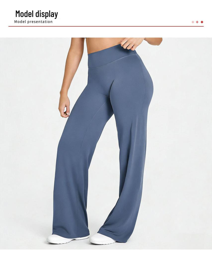 DFYN Women's Straight Leg Yoga Pants - Slimming, Quick-Drying, High-End, No-Show Lines, Elastic Sports Long Pants