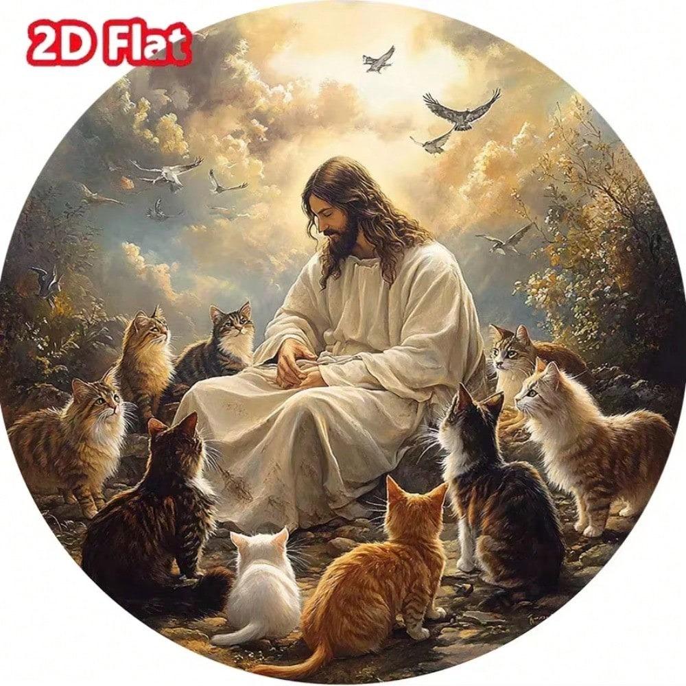 3D Tinplate Cross Religious Wall Art, Devotional Metal Decor, Flat 2D Picture Home Gift