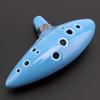 Alto 12 Hole Ocarina Ceramic ToneC Flute Sky Blue Instrument with  Music Book and Neck Strap Cord