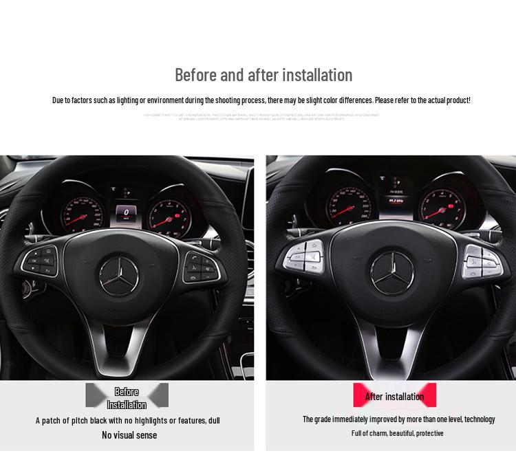 Steering Wheel Button Stickers for Mercedes C200 E260L GLC300 GLA CLA GLK