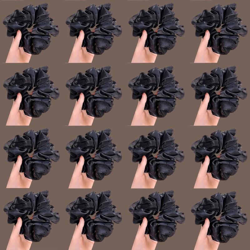 Korean-Style Gentle Solid Colour Pearl Mesh Polka Dot French Hair Tie For Women Elegant Large Scrunchie Hair Accessory