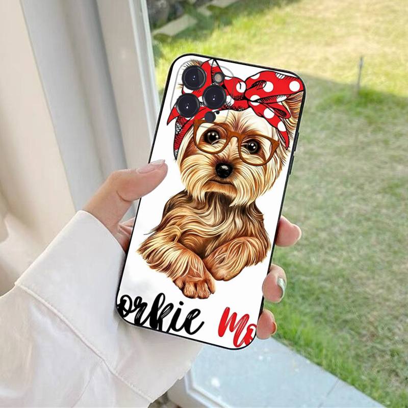 YNDFCNB Yorkshire Terrier Dog Phone Case For iPhone 6 7 8 Plus 11 12 13 14 Pro SE 2020 MAX Mini X XS XR Back Funda Cover