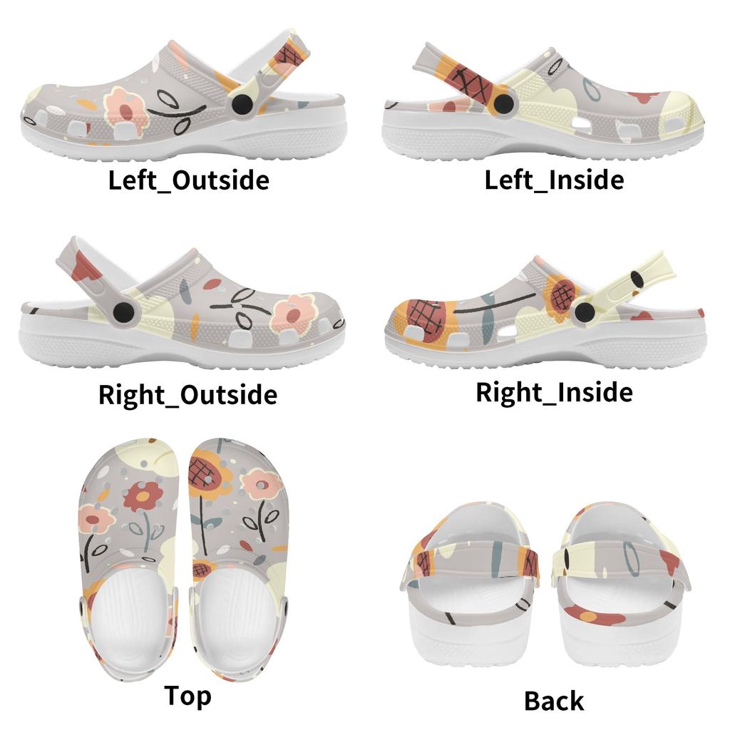 For Women Men EVA Clogs Cartoon Printed Flexible Breathable Slip On Garden Shoes Beach Pool Bathroom Home Home Slippers Beach Wear