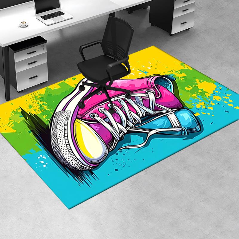 Skateboard Shoe Graffiti Chair Mat Office Carpet: Oversized Rug for Home Decor, Sofa Carpet, Desk Mat Perfect Gift for Any Room