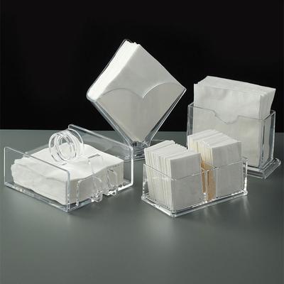 Fashion Transparent Acrylic Napkin Holder Sturdy Desktop Upright Tissue Box Vertical Paper Towel Box Restaurant Napkin Box