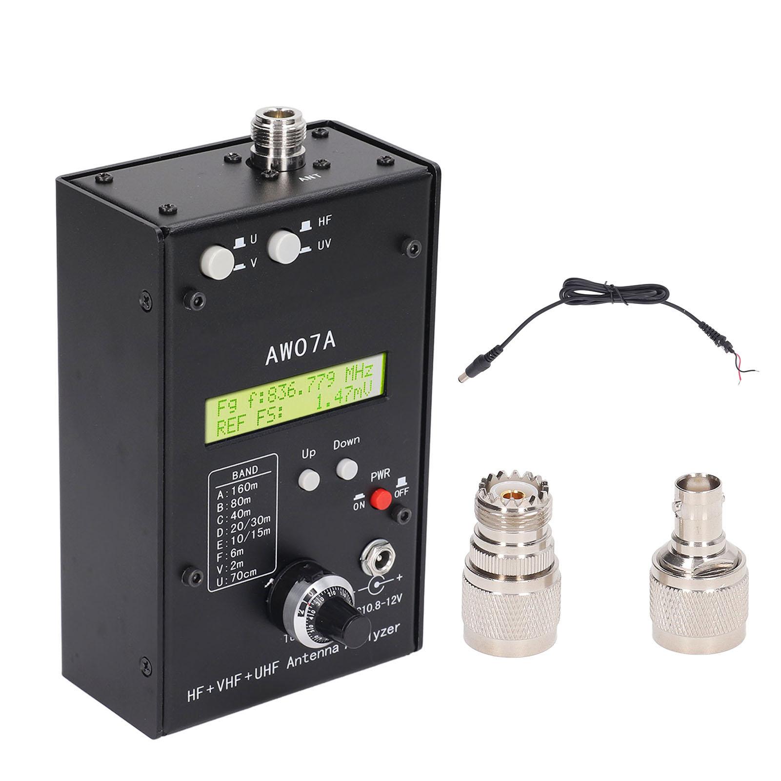 

SWR Antenna Analyzer AW07A HF VHF UHF 490Mhz SWR Impedance Analyzer Meter Tester