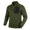 Men Casual Quarter Zip Fleece Sweatshirt Stand Collar Long Sleeve Pullover Outdoor Workout Daily Tops