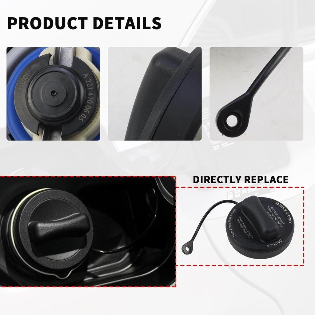 Gas Tank Cap Fuel Cap with Strap for E350 E320 C63 E550 CLS550 S550 G550 GLK