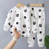 Kids Cotton Thermal Underwear Set Boys Girls Autumn Pajamas Home Wear Long Sleeve Top And Pants Baby Warm Base Layer
