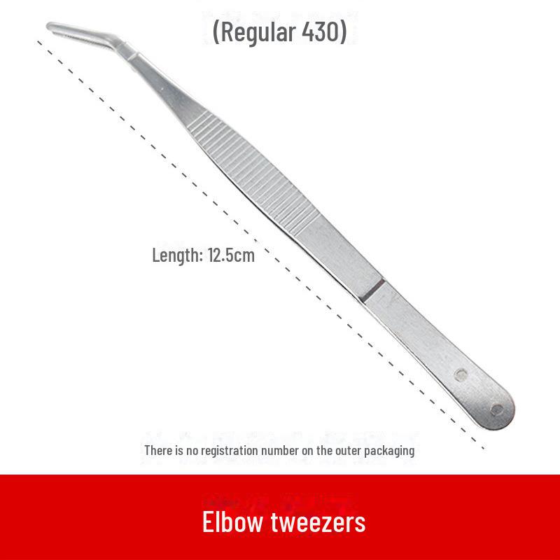 304 Stainless Steel Anti-Iodine Tweezers: Straight & Elbow Design for Gardening, Fishing, and Aquarium Use