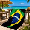 Brasilien Kunstwerk Gedrucktes Mikrofaser Strandtuch, Weich und Saugfähig, Schnelltrocknend, Ideal für Sommerreisen, Strand-Essentials, Schwimmbad