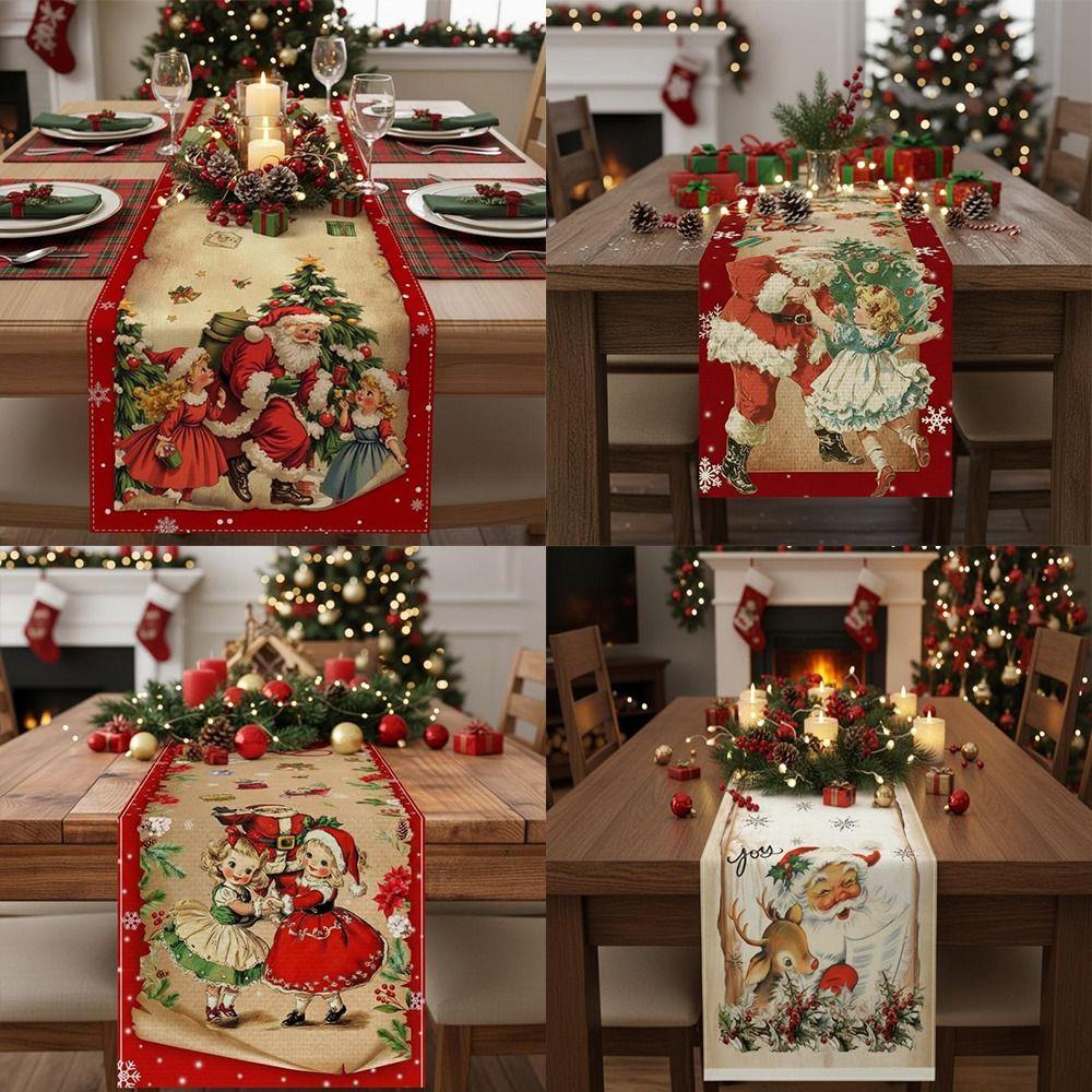 New Year Christmas Table Flag Santa Claus Merry Christmas Decorations  Home Table Decors