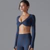 Sexy Chest Long Sleeved Yoga Nude Quick Drying Tight Fitting Sports T-Shirt Casual Running Fitness Top For Women