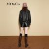 MO&Co. Women's High-Waist A-Line PU Leather Skorts