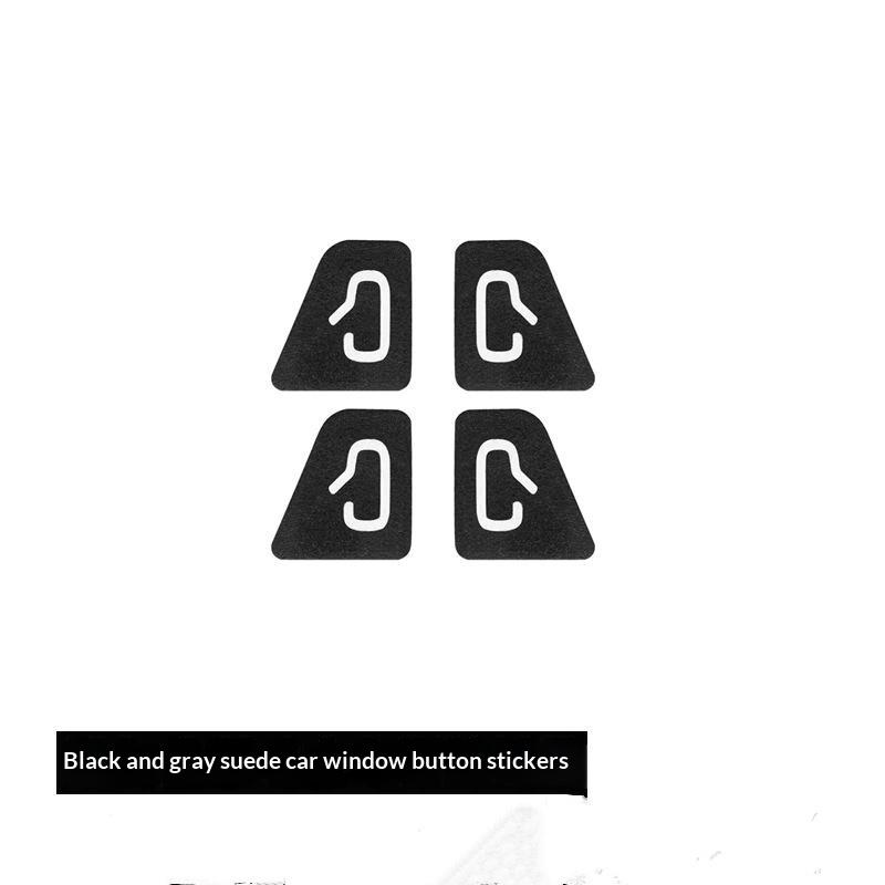 Waterproof Suede Door Switch Button Stickers Non-Slip Anti-Scratch Car Window Lift Button Trim Covers Auto Interior Accessories