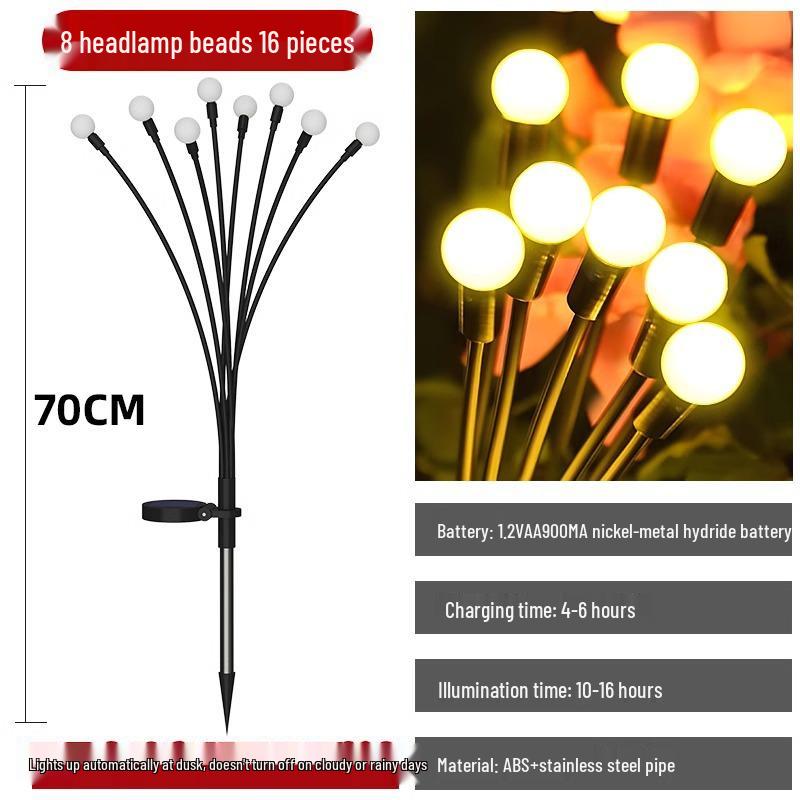 Solar-Powered Waterproof Firefly Garden Lights for Outdoor Villa Courtyard Atmosphere