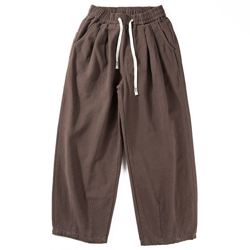 Heavy Weight Autumn and Winter Thick Minimalist Retro Casual Pants