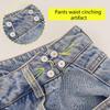 2pcs Skirt Pants Tighten Waist Brooches Jeans Adjustable Waist Clip Button Pearl Women's Brooch Set DIY Clothing Accessories
