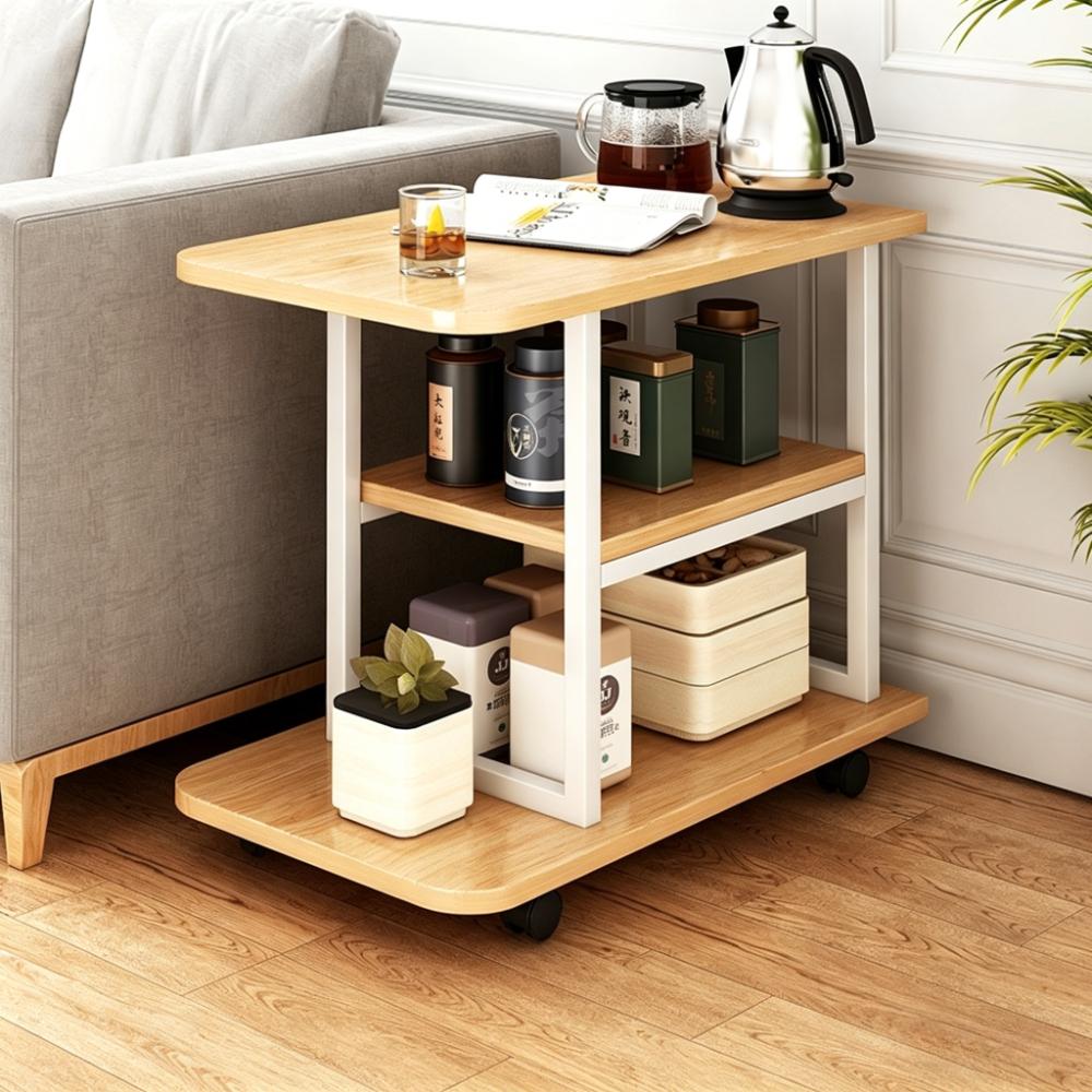 Moderner Beistelltisch Schmaler Hoher Nachttisch mit Ablage Holz Nachttisch Nachttisch für Zuhause Wohnzimmer Schlafzimmer Büro