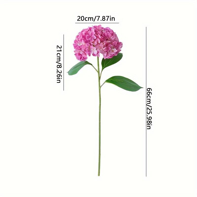 Vibrant Pink Artificial Flowers - 3pcs Realistic Hydrangea Bouquet with Green Stems - for Home, Wedding, Office, and Holiday Decor