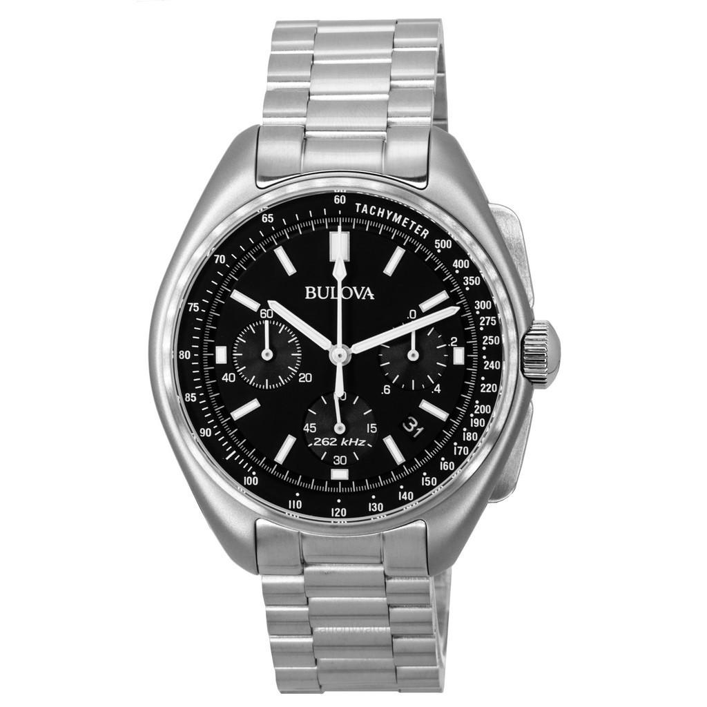 

Bulova Lunar Pilot Chronograph Нержавеющая сталь Кварцевые мужские часы с черным циферблатом 96B258