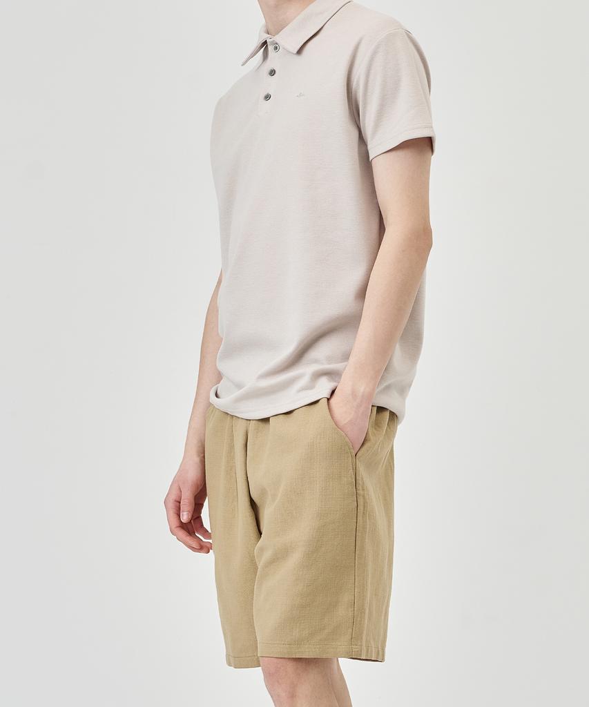A Bon Terry Cotton Wide Half Pants Ivory