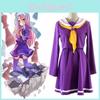 Breathable No Game No Life Shiro Cosplay Dress Shirt Tie Set With Perfect Stitches