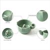 Small Produce Washing Bowl with Glazed Body, Center Water Guide and Drain Holes for Daily Kitchen Serving Use Often