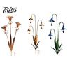 Outdoor Courtyard Decor Calla Lily Garden Stake with Bells, 24 Inch Metal Triple Flower Wind Chime, Weather-resistant Weatherproof Iron Ornament