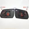 For Ford Ranger 2023-2025 Left Right Side Rear View Lens Split Mirror Blind Spot Heated Glass Rearview Lens Accessories Auto
