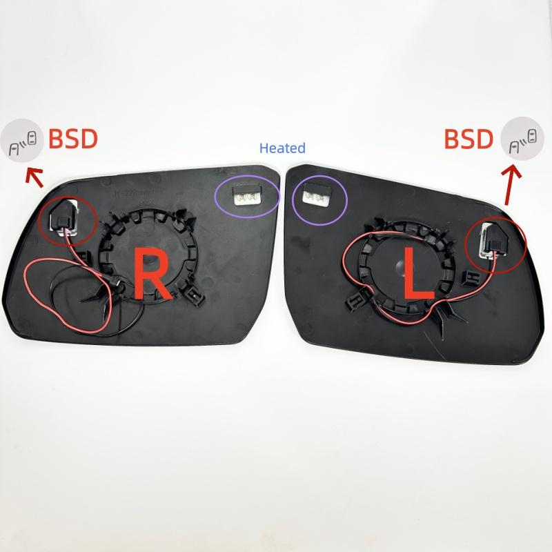 For Ford Ranger 2023-2025 Left Right Side Rear View Lens Split Mirror Blind Spot Heated Glass Rearview Lens Accessories Auto