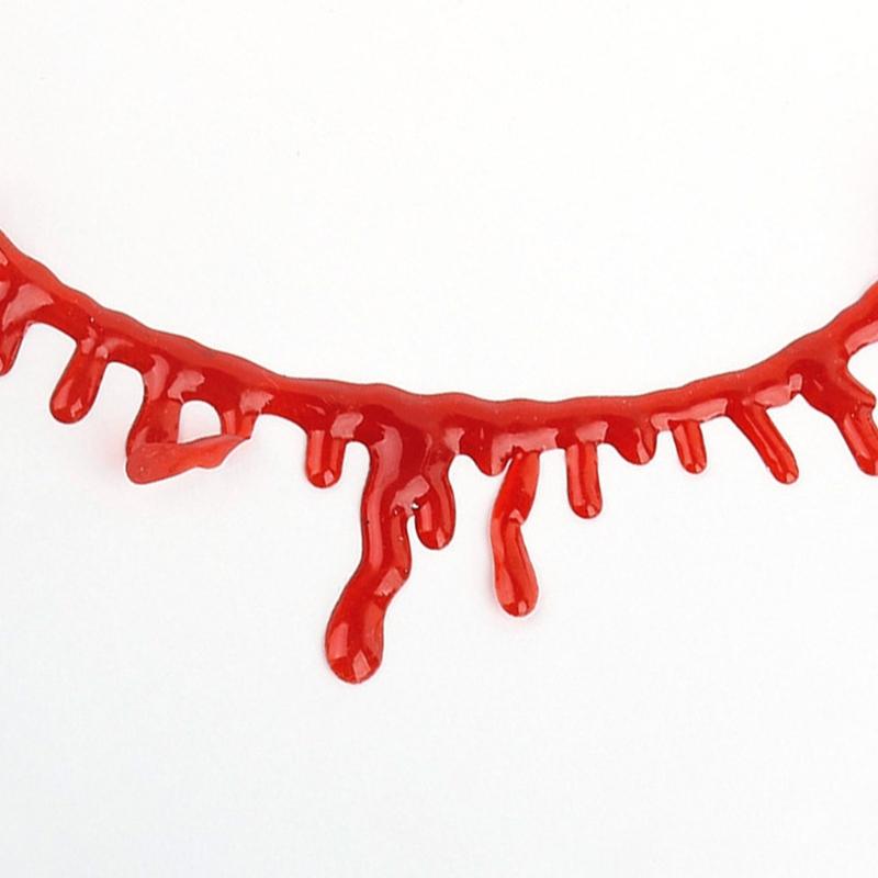 Collar de Sangre de Halloween Gargantillas para Mujer Collares Decoración DIY Fiesta de Halloween Accesorios de Terror Juguete para Niños Regalo Casa Encantada