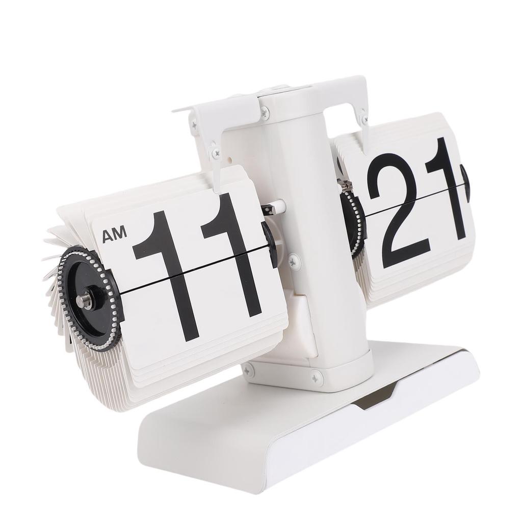 Flip Down Clock Multifunctional Vintage Mechanical Flip Desk Table Clock with Drawer for Office