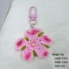 Peach Blossom Keychain: Cute Flower Pendant Backpack Accessory for Girlish Charm and Bestie Gifts