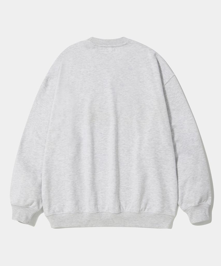 COLUMBIA UNIVERSITY Street Arch Heavy Terry Crew Neck_Light Gray