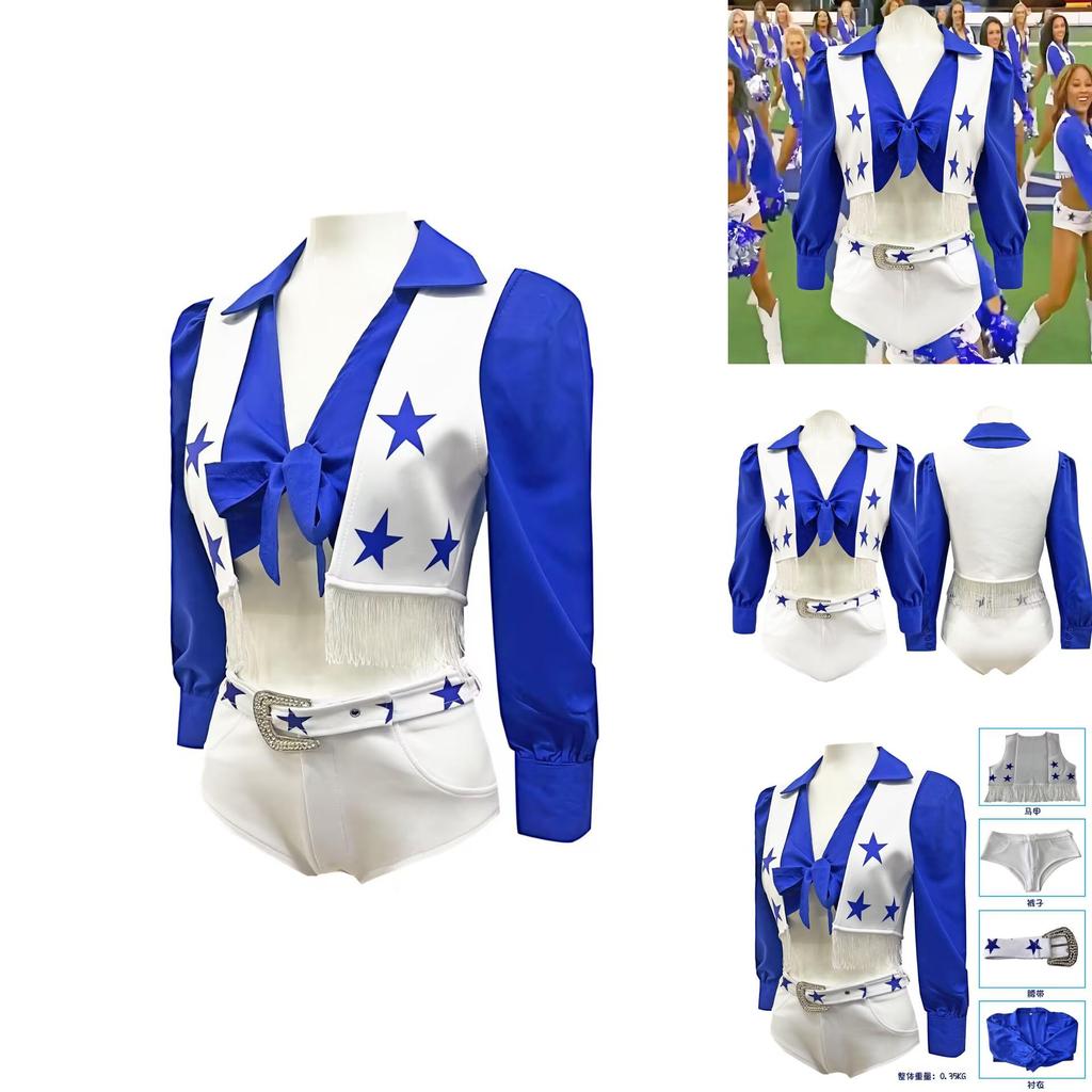 Football Match Cheerleader Girl Performance Costume Set For Cheerleading And Festive Activities