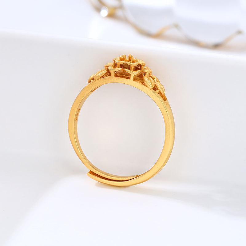 Korean Version of Fashion Temperament Imitation Sand Gold Ring Ring Women's Design Niche Personality Simple Cold Wind Jewelry