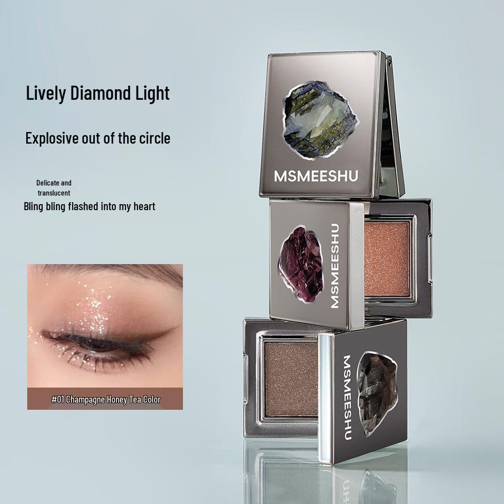 Honey Bundle Rose Quartz Sparkling Diamond Eyeshadow: Multi-use Fine & Bold Glitter Highlighter In Earth Tones for a Radiant Look.